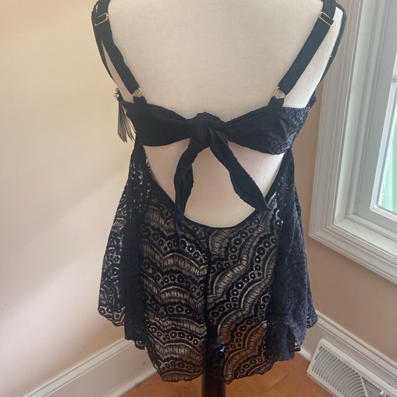SMART & SEXY SWIM Size 40D NWT Bathing Suit Top Black Lace Beautiful - Picture 2 of 11